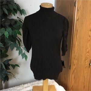 AGB cinched sleeve brown sweater Woman’s size small turtle neck NWT